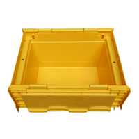 distribution container tote with hinged lid